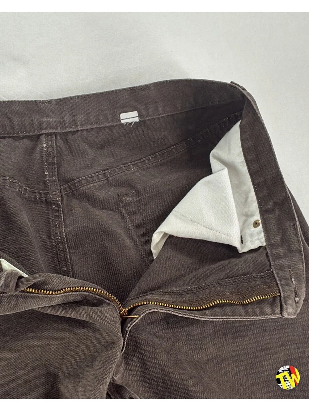 Y2K Big Smith Carpenter Shorts Faded Brown Canvas Workwear